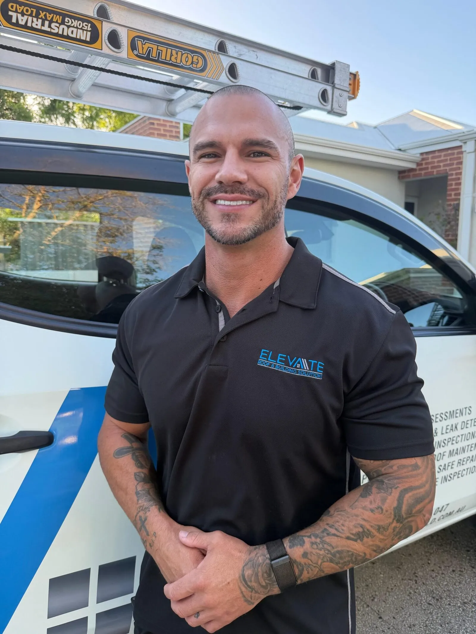 Julian Hunt, Founder and Director, beside the Elevate vehicle